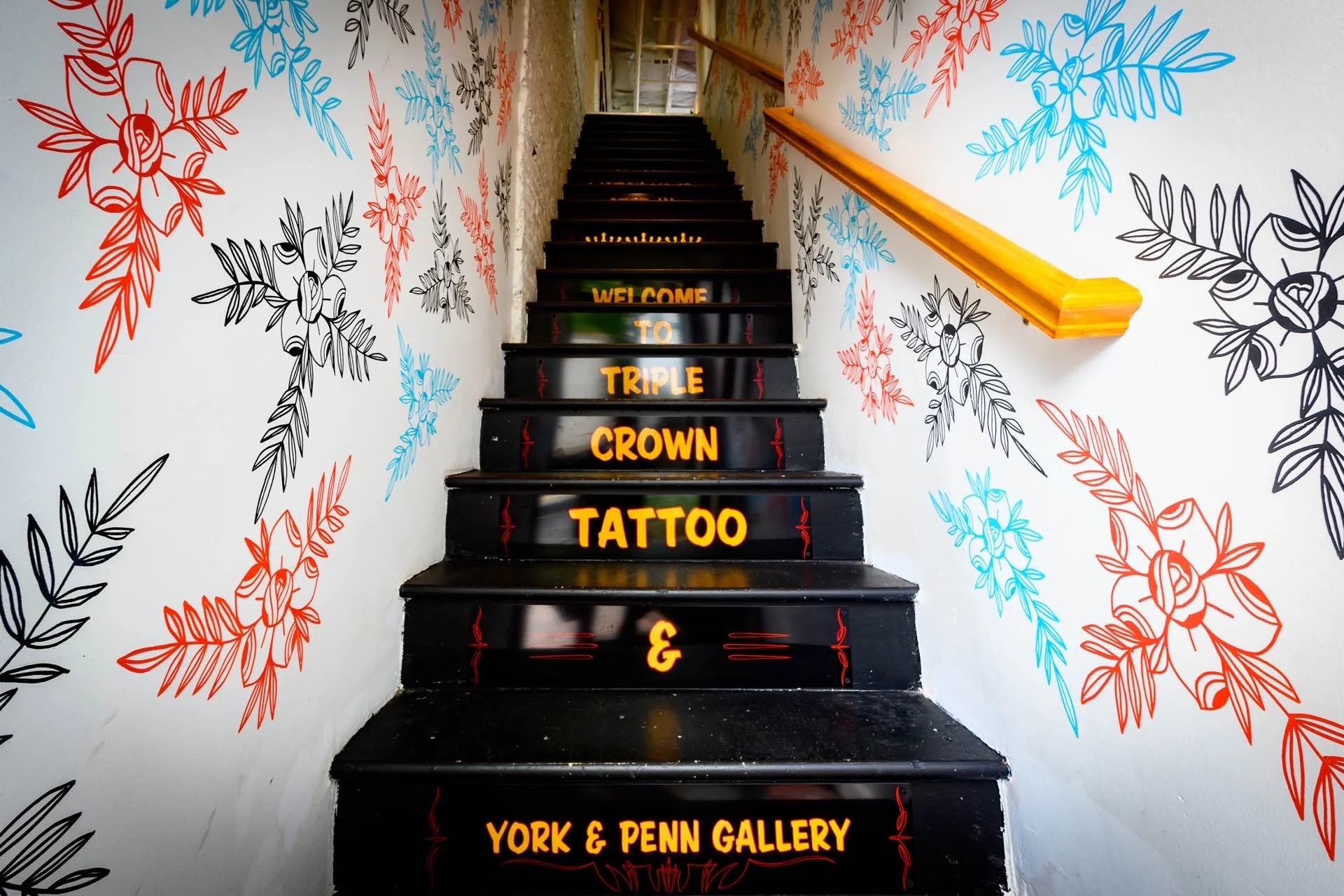 Tattoo artist working